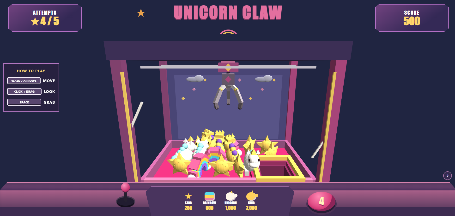 Clawnicorn (JS13Kgames 2026) screenshot