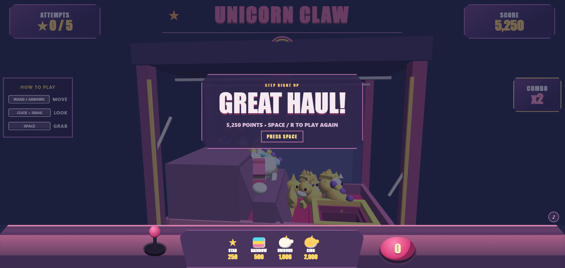 Clawnicorn (JS13Kgames 2026) screenshot