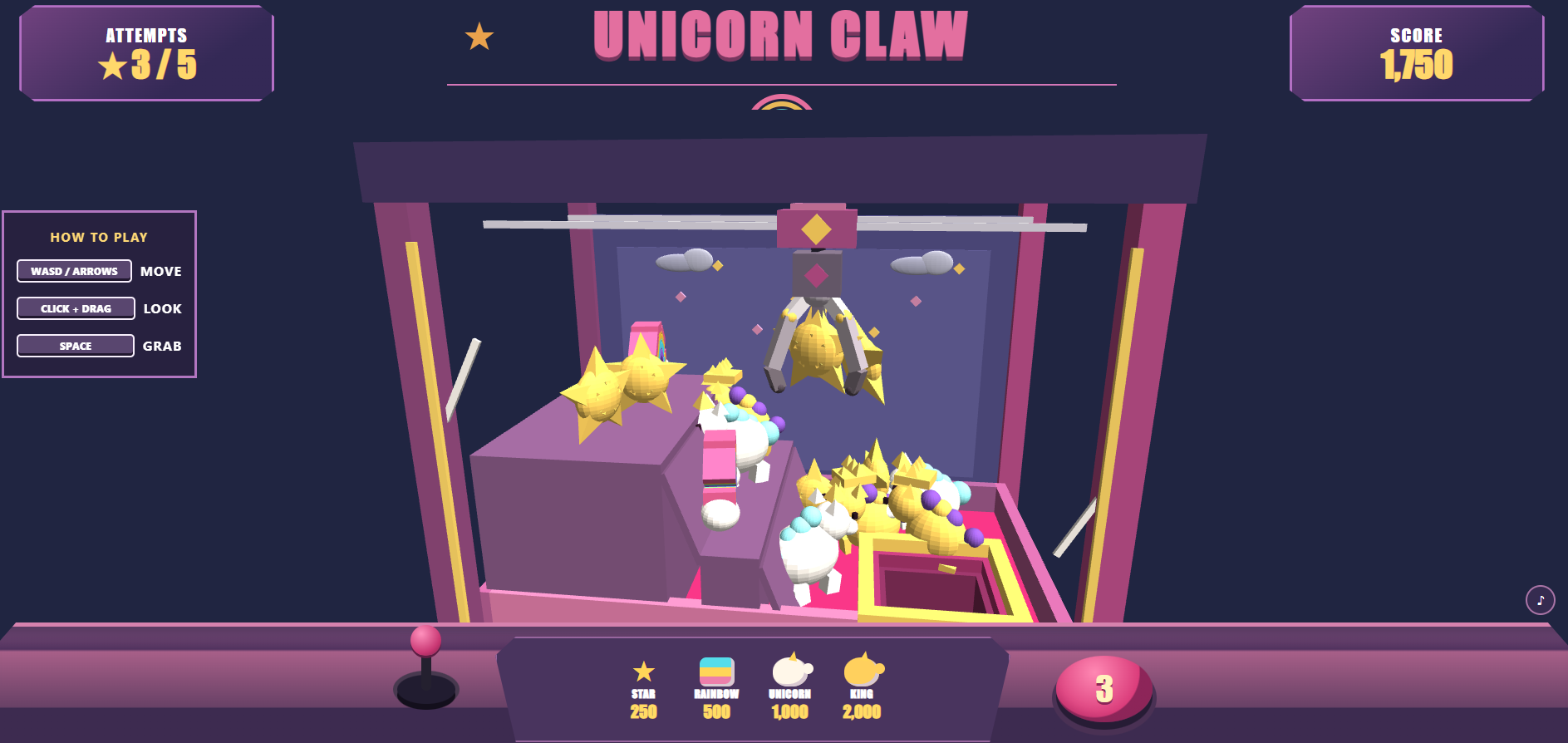 Clawnicorn (JS13Kgames 2026) screenshot