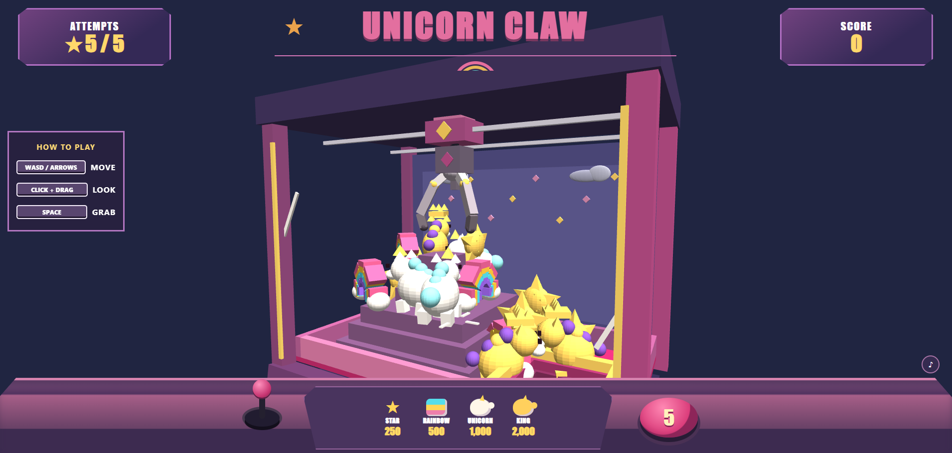 Clawnicorn (JS13Kgames 2026) screenshot